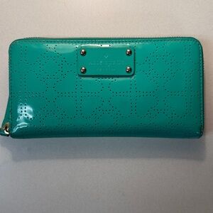 Kate Spade Turquoise Perforated Wallet